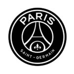Paris Saint Germain wallsticker. Sort/hvidt PSG logo. 57x57cm Mobil, PC og tablet tilbehør