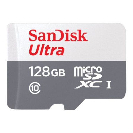 SanDisk Ultra microSDXC 128GB UHS-I / Class10 SanDisk Ultra microSDXC 128GB UHS-I/Class10. På lager her.