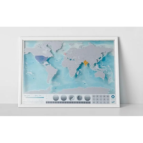 Scratch Map Oceans Verdenskort med skrabefelter. Scratch Map Oceans Verdenskort med skrabefelter. - Billede 4