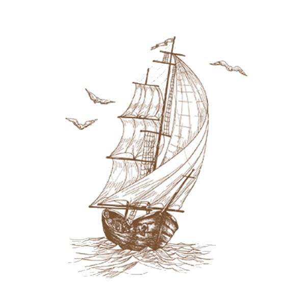 Flot wallsticker med et gammelt sejlskib. 58x43cm Flot wallsticker med et gammelt sejlskib. 58x43cm