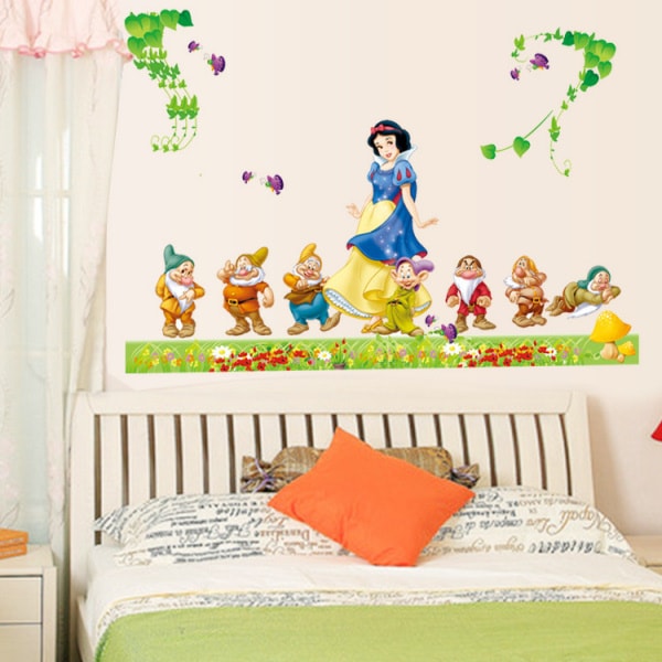 Sød wallsticker med Snehvide & de 7 små dværge. 120x60cm. Sød wallsticker med Snehvide & de 7 små dværge. 120x60cm. - Billede 5