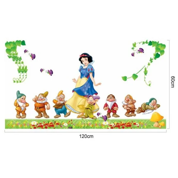 Sød wallsticker med Snehvide & de 7 små dværge. 120x60cm. Sød wallsticker med Snehvide & de 7 små dværge. 120x60cm. - Billede 6