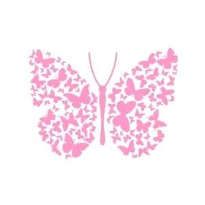 Flot stor sommerfugl wallsticker med mange små sommerfugle. Pink Mobil, PC og tablet tilbehør
