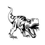 Dinosaurus wallsticker. Brølende T-Rex. 42x45cm. Mobil, PC og tablet tilbehør