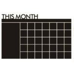 Stor wallsticker tavle til kridt. ’This month’ kalender. 60x100cm Mobil, PC og tablet tilbehør