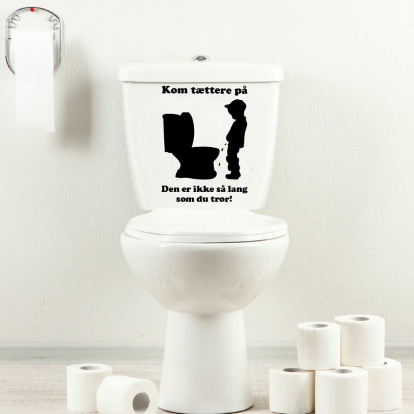 Sjov toilet wallsticker. Den er for kort. 26x35cm Sjov toilet wallsticker. Den er for kort. 26x35cm - Billede 2