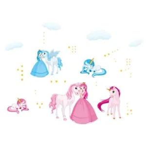 Flot wallsticker med enhjørninger og prinsesser. Mobil, PC og tablet tilbehør