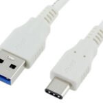 USB-C 3.1 Han til USB-A 3.0 Han kabel. 0.2m. Hvid. Mobil, PC og tablet tilbehør