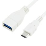 USB-C 3.1 Han til USB-A 3.0 Hun kabel. 1m. Hvid. Mobil, PC og tablet tilbehør