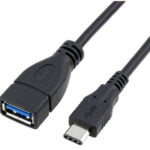 USB-C 3.1 Han til USB-A 3.0 Hun kabel. 1m. Sort. Mobil, PC og tablet tilbehør