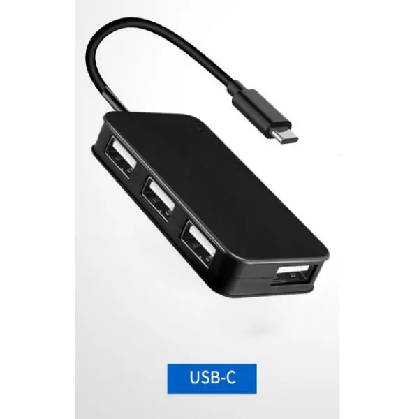 USB-C 3.1 Hub - 4-Porte (4xUSB 2.0). Sort. USB-C 3.1 Hub - 4-Porte (4xUSB 2.0). Sort. - Billede 2