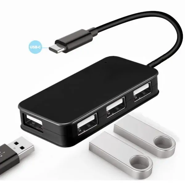 USB-C 3.1 Hub - 4-Porte (4xUSB 2.0). Sort. USB-C 3.1 Hub - 4-Porte (4xUSB 2.0). Sort. - Billede 3
