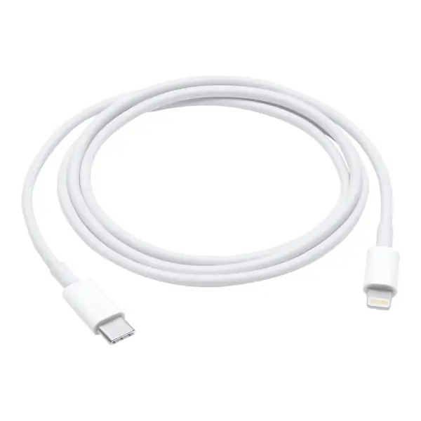 USB-C til Lightning-kabel. 9V, 20W hurtig opladning. Hvid. 1 m. USB-C til Lightning-kabel. 9V, 20W hurtig opladning. Hvid. 1 m.