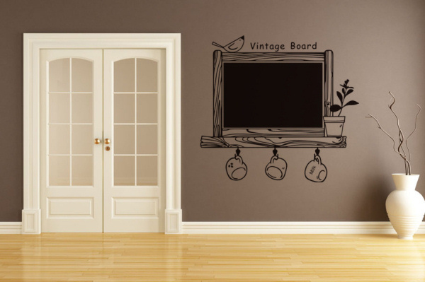 Vintage board. Wallsticker tavle til kridt. 98x86cm Vintage board. Wallsticker tavle til kridt. 98x86cm - Billede 2
