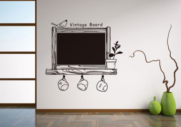 Vintage board. Wallsticker tavle til kridt. 98x86cm Vintage board. Wallsticker tavle til kridt. 98x86cm - Billede 4
