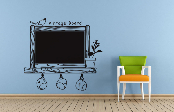 Vintage board. Wallsticker tavle til kridt. 98x86cm Vintage board. Wallsticker tavle til kridt. 98x86cm - Billede 5