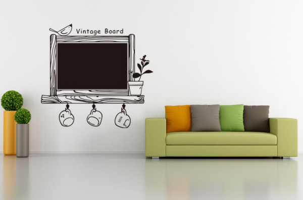 Vintage board. Wallsticker tavle til kridt. 98x86cm Vintage board. Wallsticker tavle til kridt. 98x86cm - Billede 6