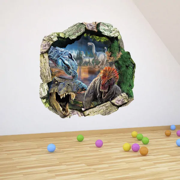 Dinosaurus wallsticker. Hul i væggen. 50x50cm. Dinosaurus wallsticker. Hul i væggen. 50x50cm. - Billede 2