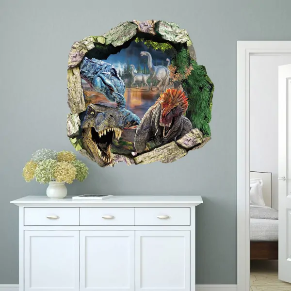 Dinosaurus wallsticker. Hul i væggen. 50x50cm. Dinosaurus wallsticker. Hul i væggen. 50x50cm. - Billede 3
