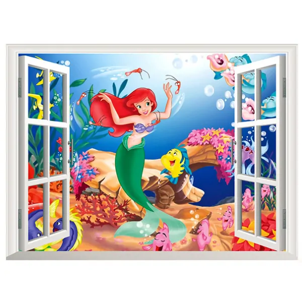 Den lille havfrue wallsticker. Vindue. 60x45cm. Mobil, PC og tablet tilbehør