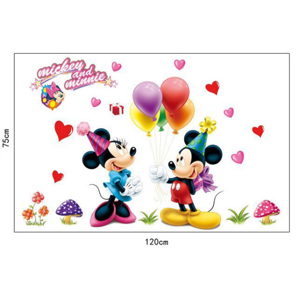 Mickey & Minnie wallsticker. Fødselsdag. 120x75cm. Mickey & Minnie wallsticker. Fødselsdag. 120x75cm. - Billede 4