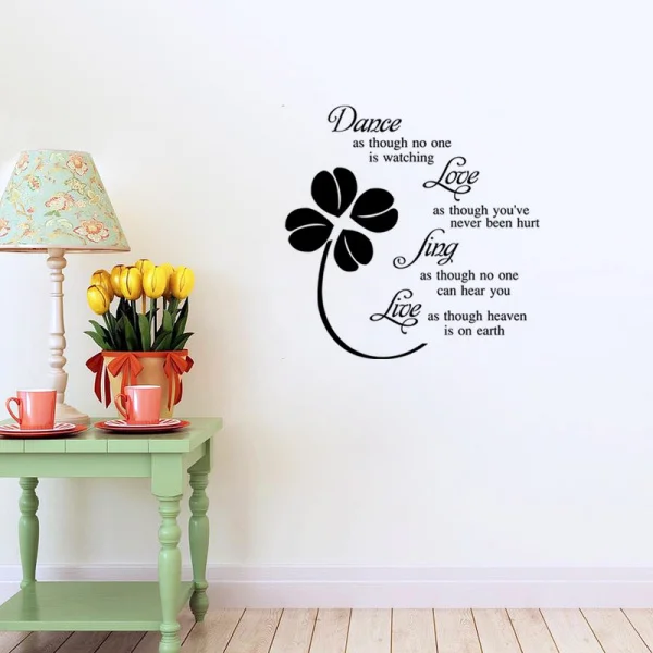 Poetisk wallsticker. Dance, Love, Sing, Live. Poetisk wallsticker. Dance, Love, Sing, Live. - Billede 2