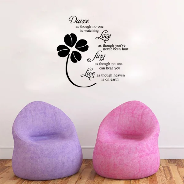Poetisk wallsticker. Dance, Love, Sing, Live. Poetisk wallsticker. Dance, Love, Sing, Live. - Billede 3