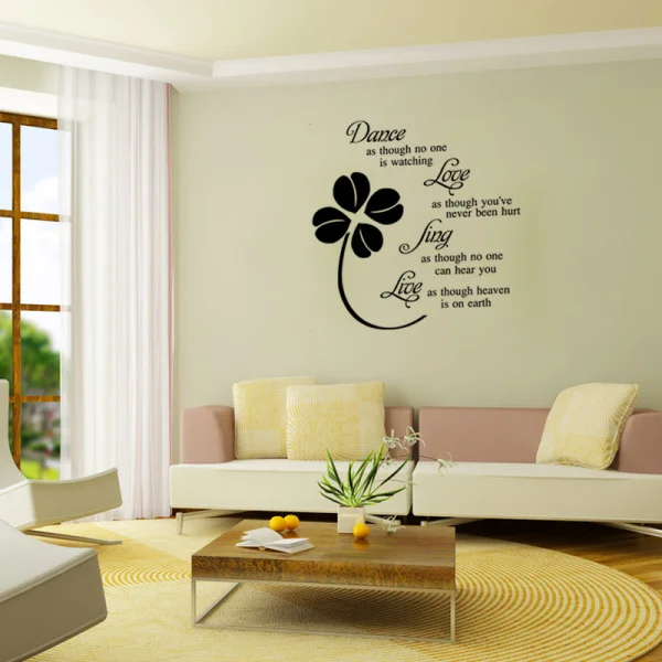 Poetisk wallsticker. Dance, Love, Sing, Live. Poetisk wallsticker. Dance, Love, Sing, Live. - Billede 4
